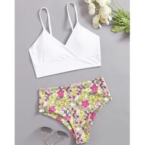 NEW Floral Wrap Bikini Swimsuit -  S